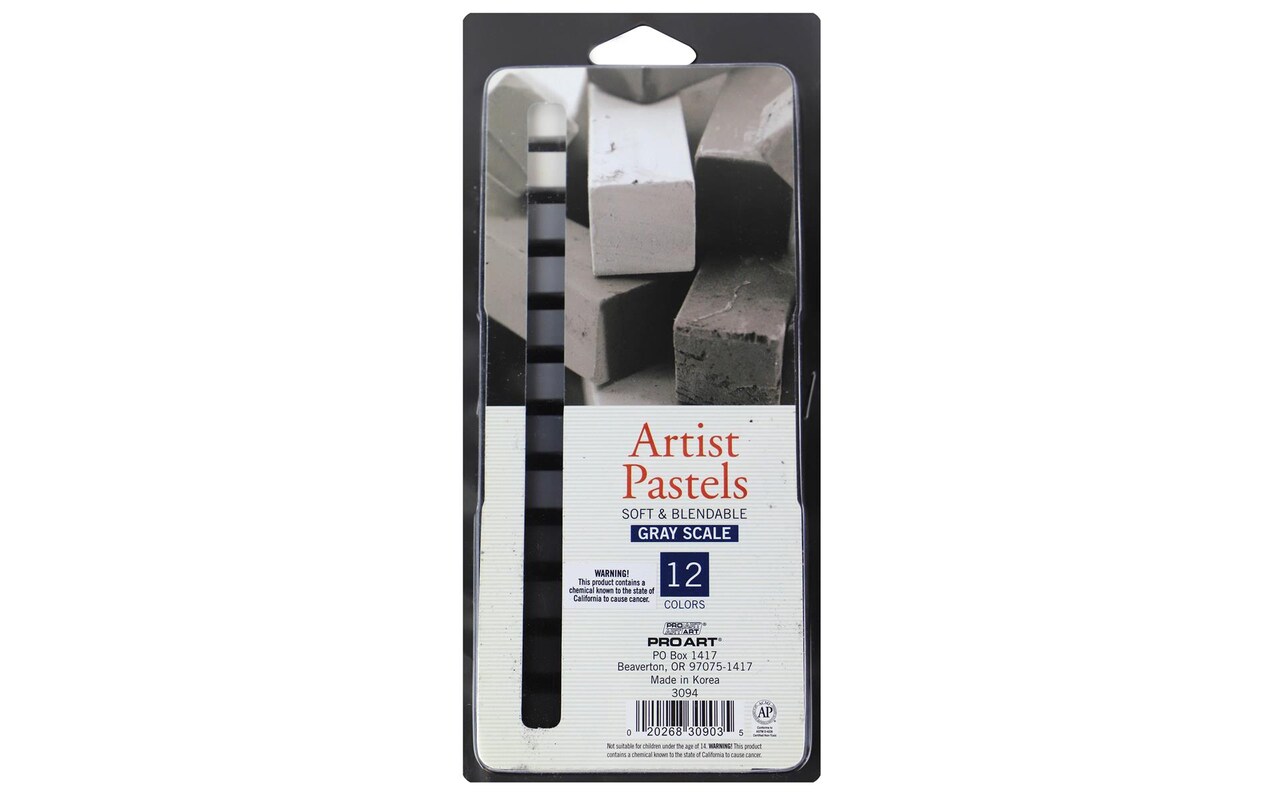 Pro Art Artist Pastels Square 12pc Gray Scale